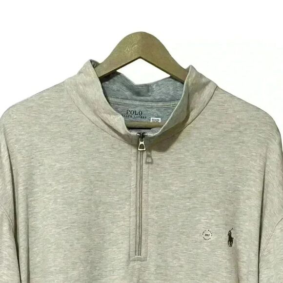 Polo Ralph Lauren Quarter Zip Pullover 3XLT Heather Gray Classic Luxury NWT - Picture 3 of 9